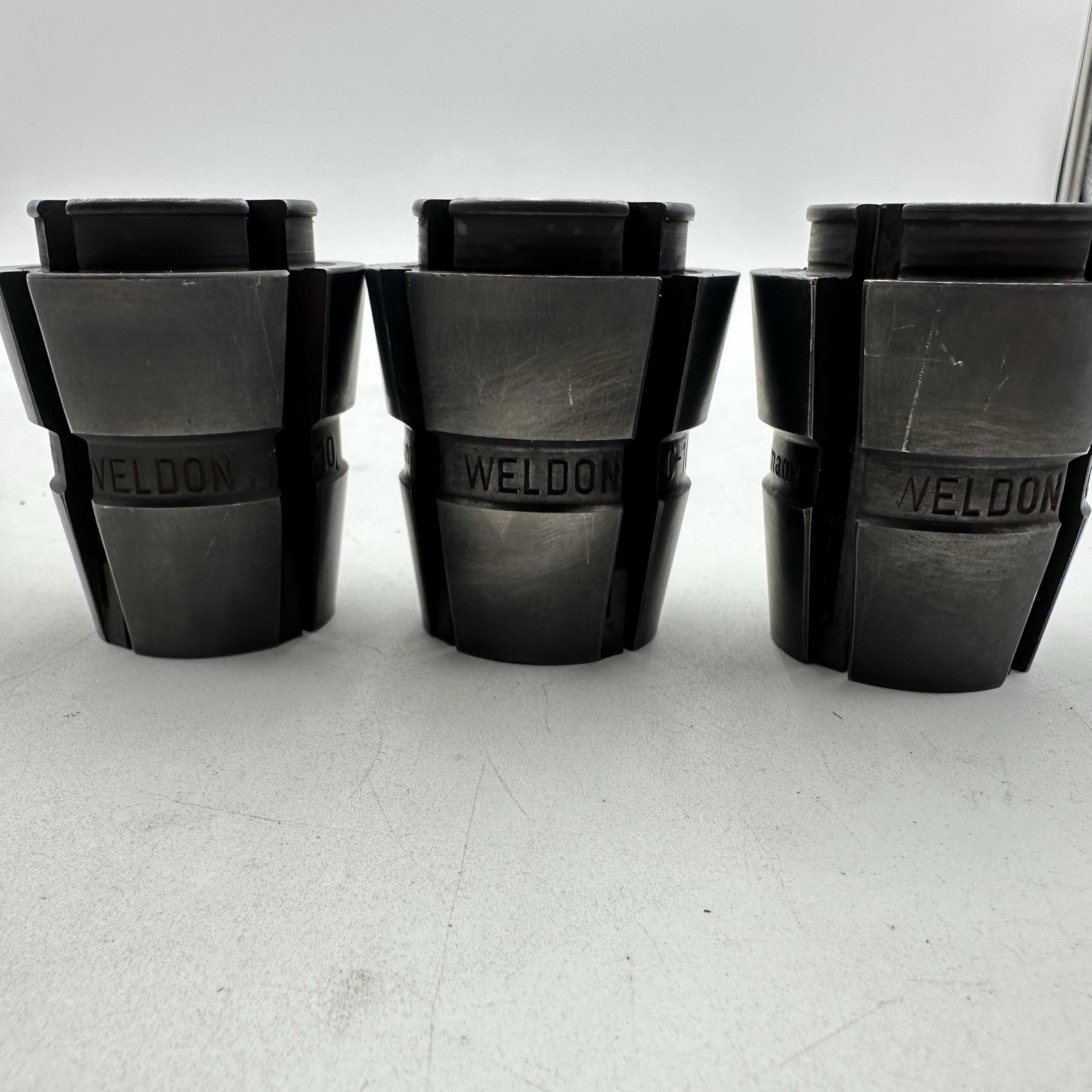 Lot of 3 Weldon C10 Collets C-10 Size 5/8″, 3/4″, 1″ – 96-194, 96-195, 96-197