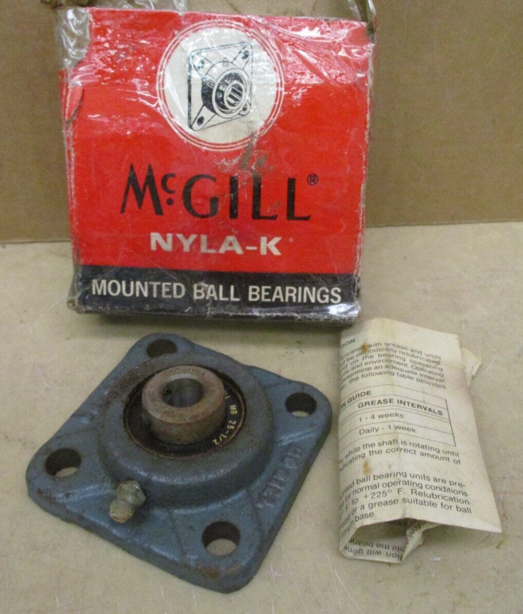 McGill NYLA-K Mounted Ball Bearings FC4-25-1/2 4 Bolt Flange 46807HAT