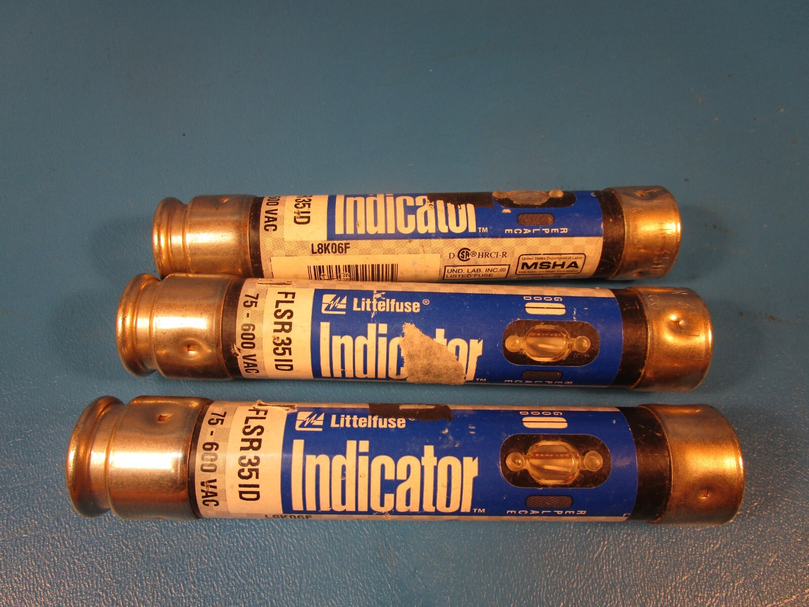 LOT OF 3 Littelfuse FLSR35IDL, FUSE DUAL ELEMENT, 35 AMP 600 VAC INDICATOR CL