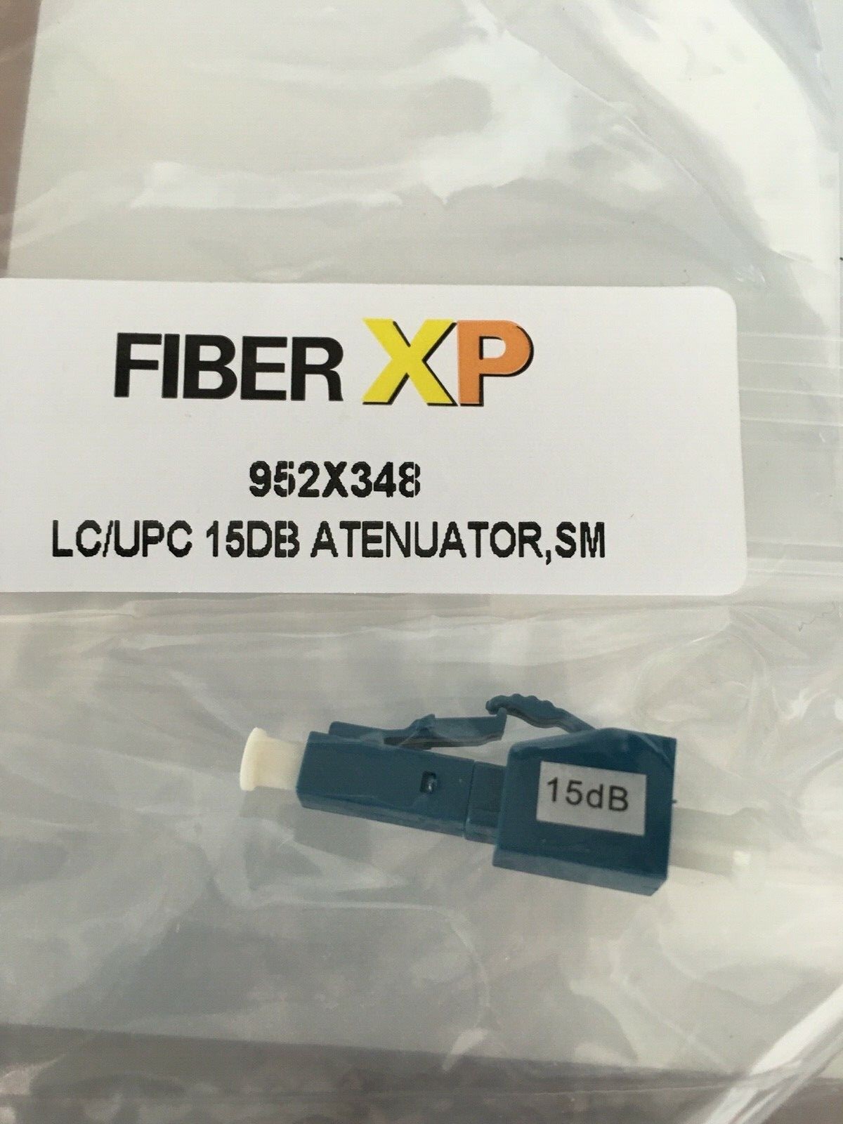 NEW FiberXP 15dB Single Mode LC UPC Attenuator Part # 952X348 Model SPC-SM-LCU-1