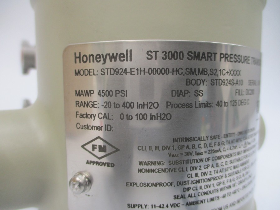 HONEYWELL STD924-E1H-00000-HC.SM.MB.S2.1C+XXXX 4500PSI NSMP