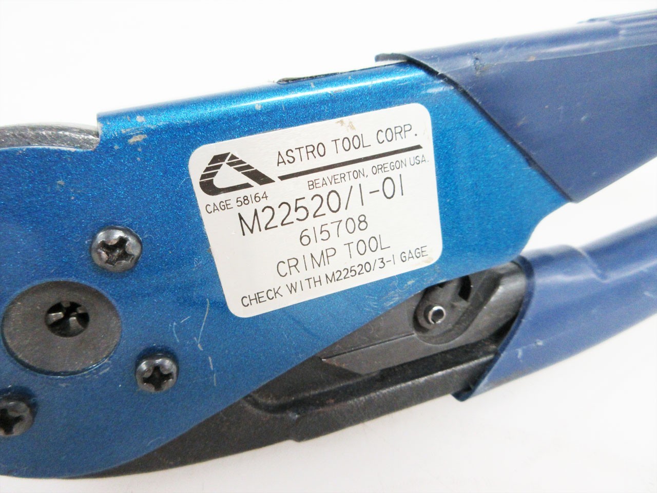 ASTRO 615708 M22520/1-01 CRIMP TOOL & 616356 TURRET HEAD ITT-CANNON D*U BURGUN D