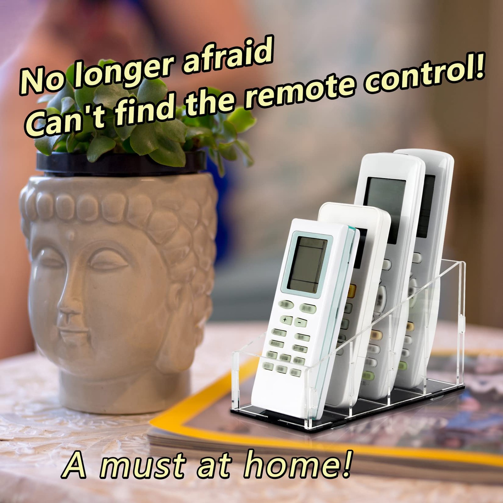 Yes!Fresh TV Remote Control Holder Organizer Acrylic 4 1 Pack, Clear