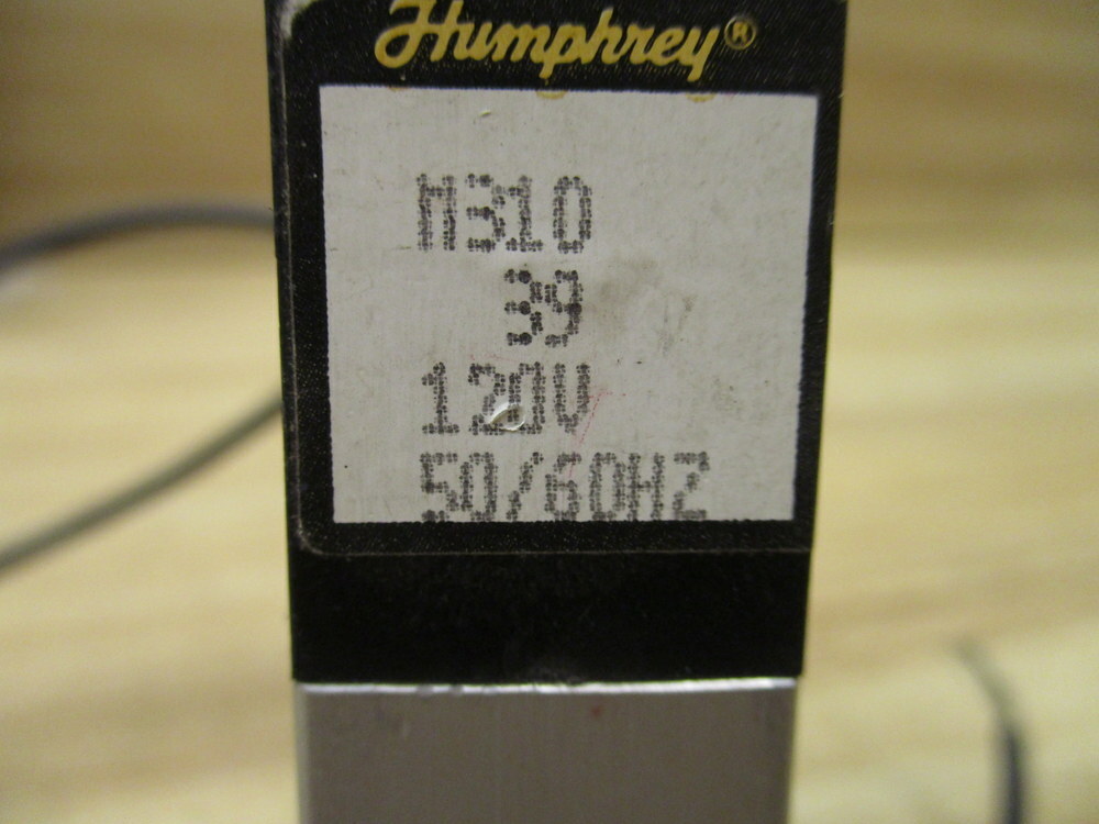 Humphrey M310 39 Solenoid Valve M31039 w/Wire Lead & Contact