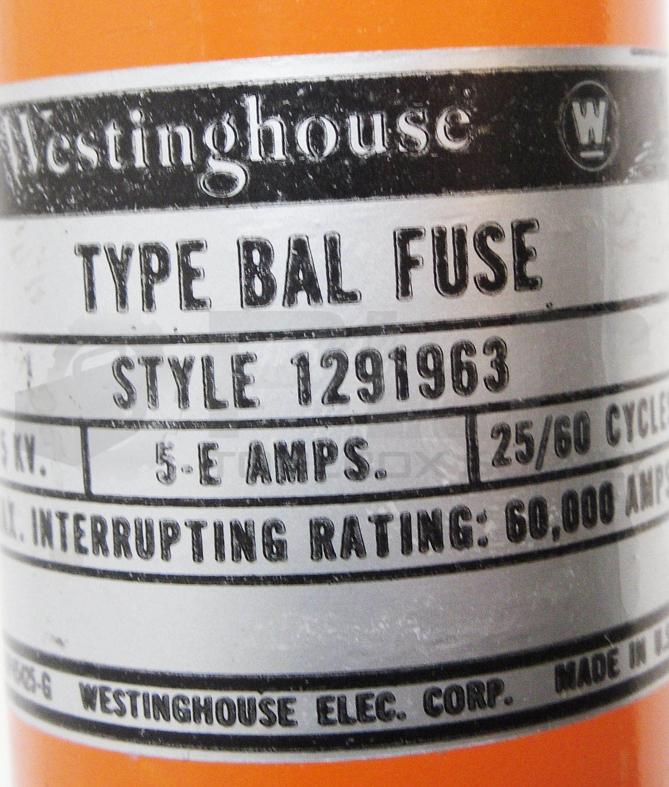 NEW WESTINGHOUSE 1291963 FUSE TYPE BAL 5-E AMPS 25/60HZ
