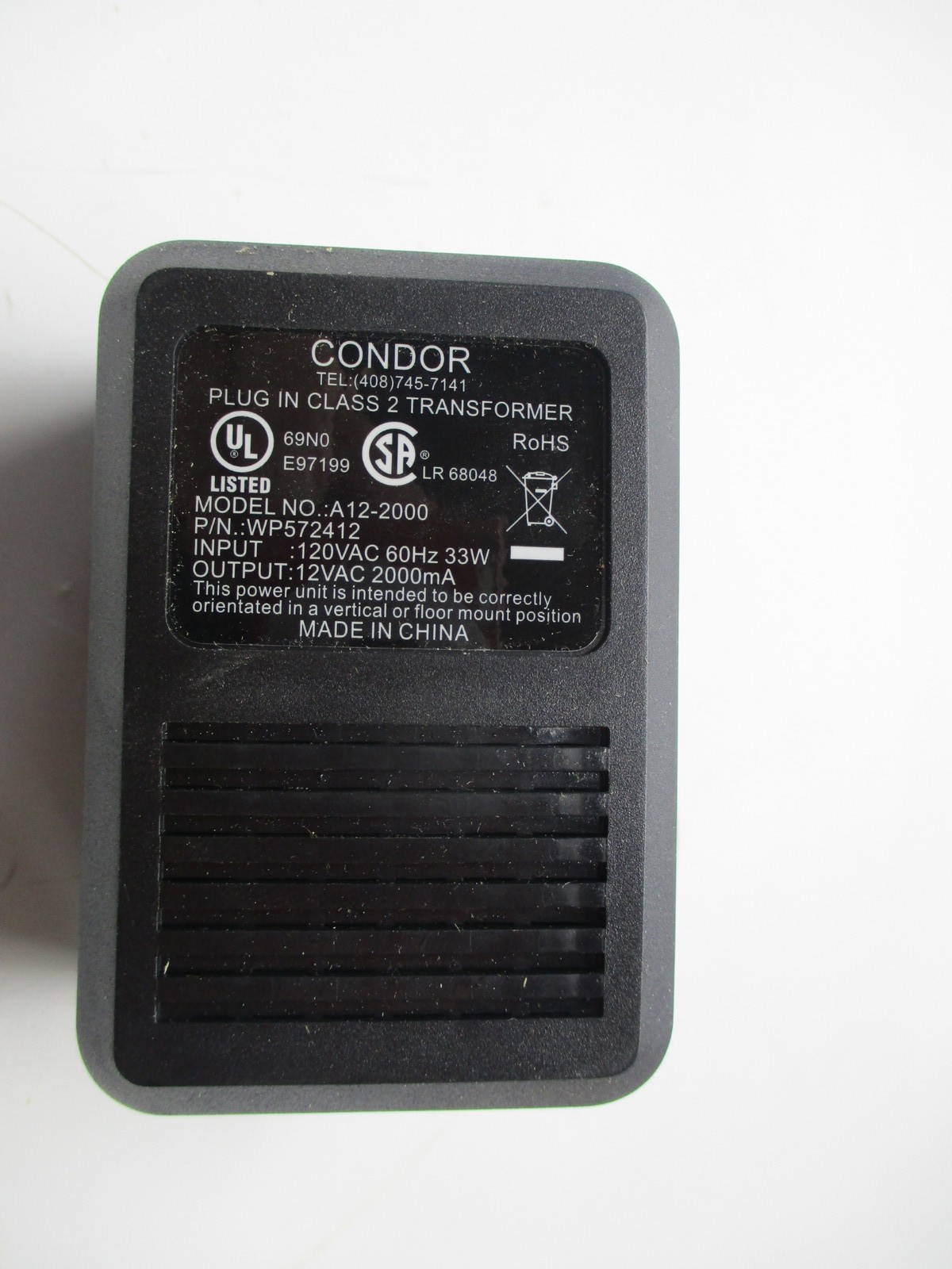 CONDOR A12-2000 WP572412 TRANSFORMER NSMP