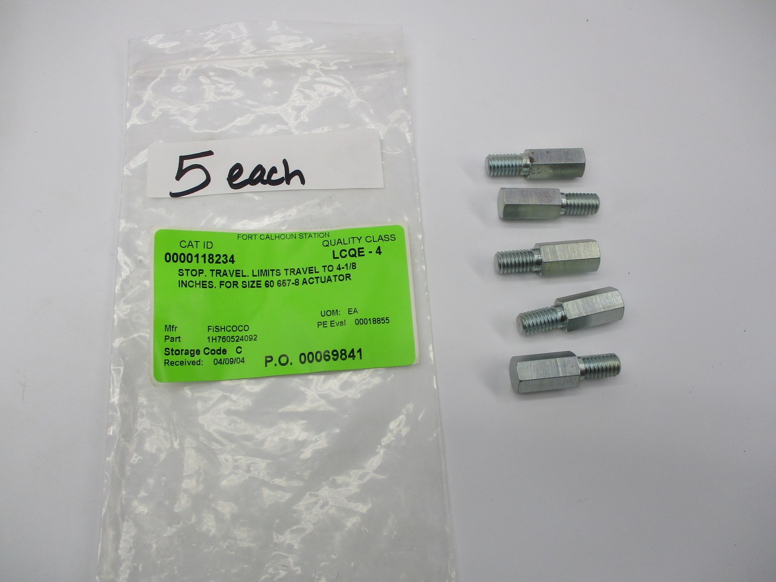 FISHER 1H760524092 TRAVEL STOP PKG OF 5 NSNP