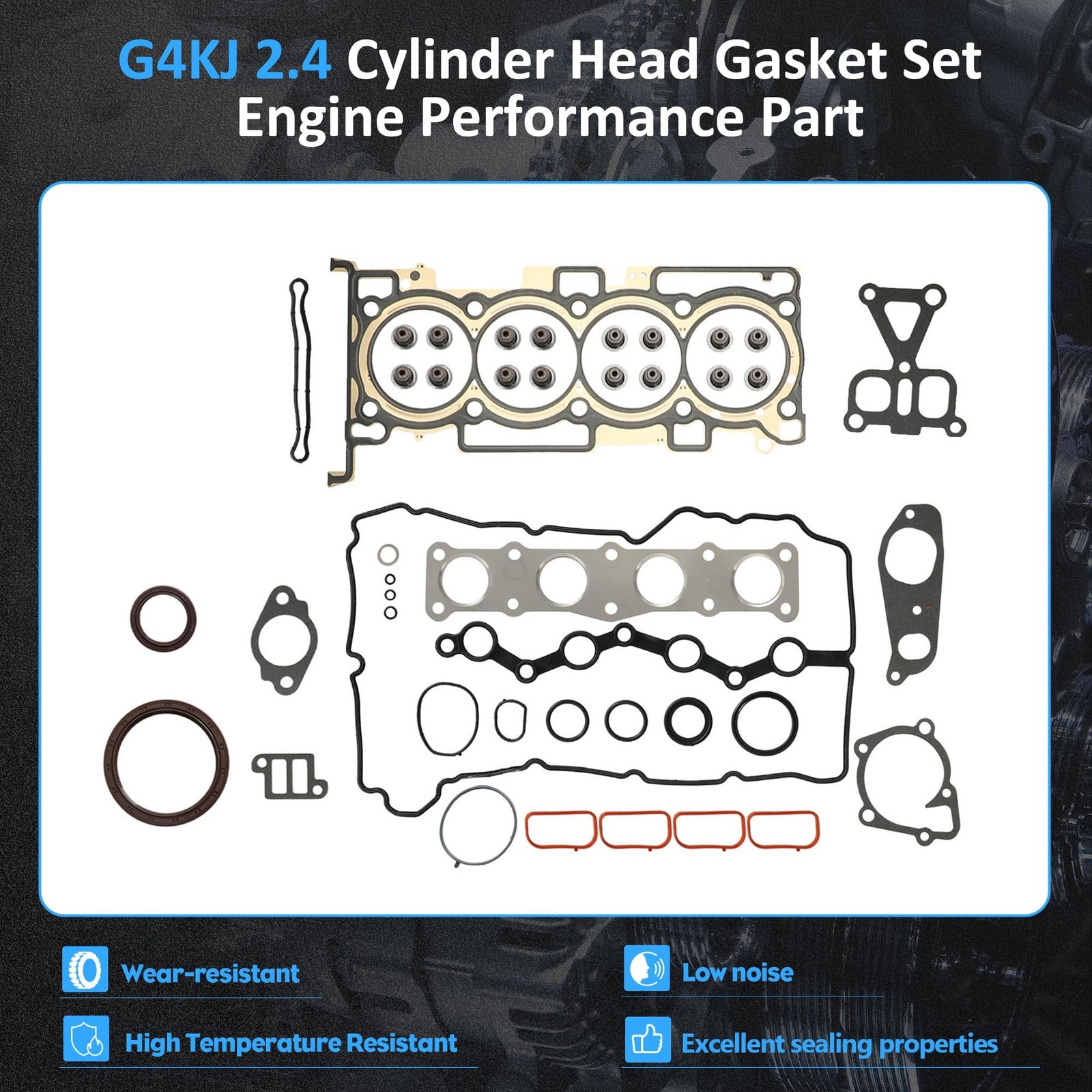 G4KJ 2.4 Engine Rebuild overhaul Kit w/Crankshaft Con-Rods Bearings Set Head …