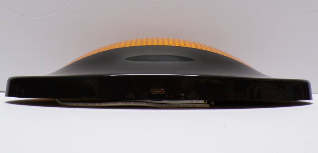 Grote RV LED Porch Light Euro Amber Lens Camper RV Trailer Black Exterior 12V