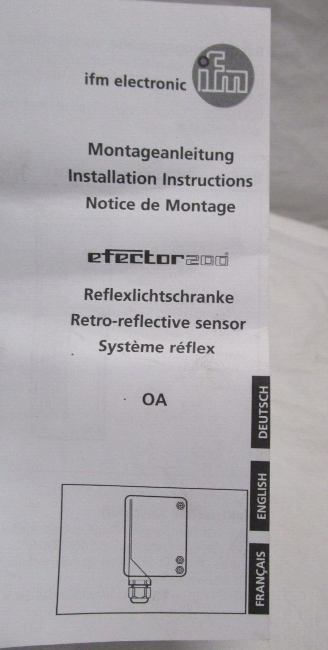 NEW IFM OAR-FKOA-OA0104 RETRO-REFLECTIVE SENSOR