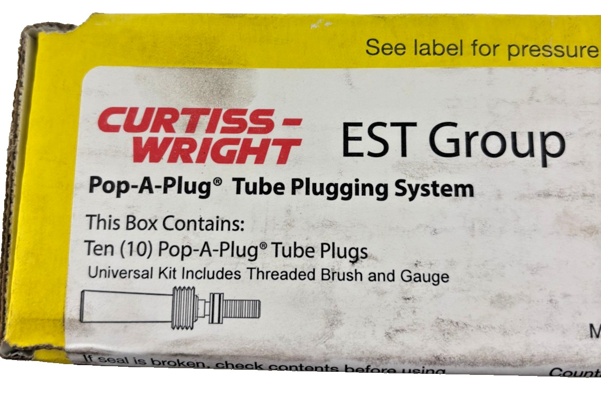 Curtiss-Wright Pop-A-Plug P2 Kit P2-460-E Tube Plugging System (Box of 10)