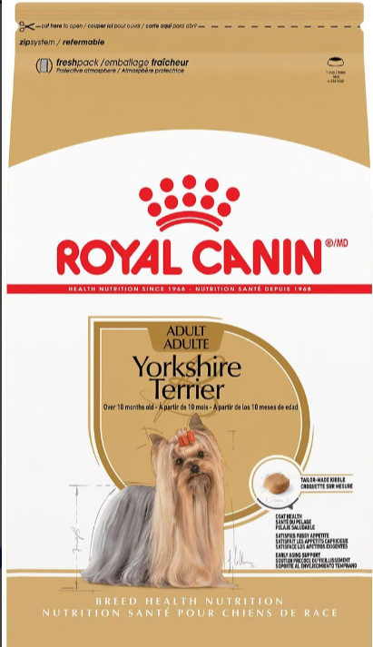 Royal Canin Breed Health Nutrition Yorkshire Terrier Adult Dry Dog Food, 10 lbs.