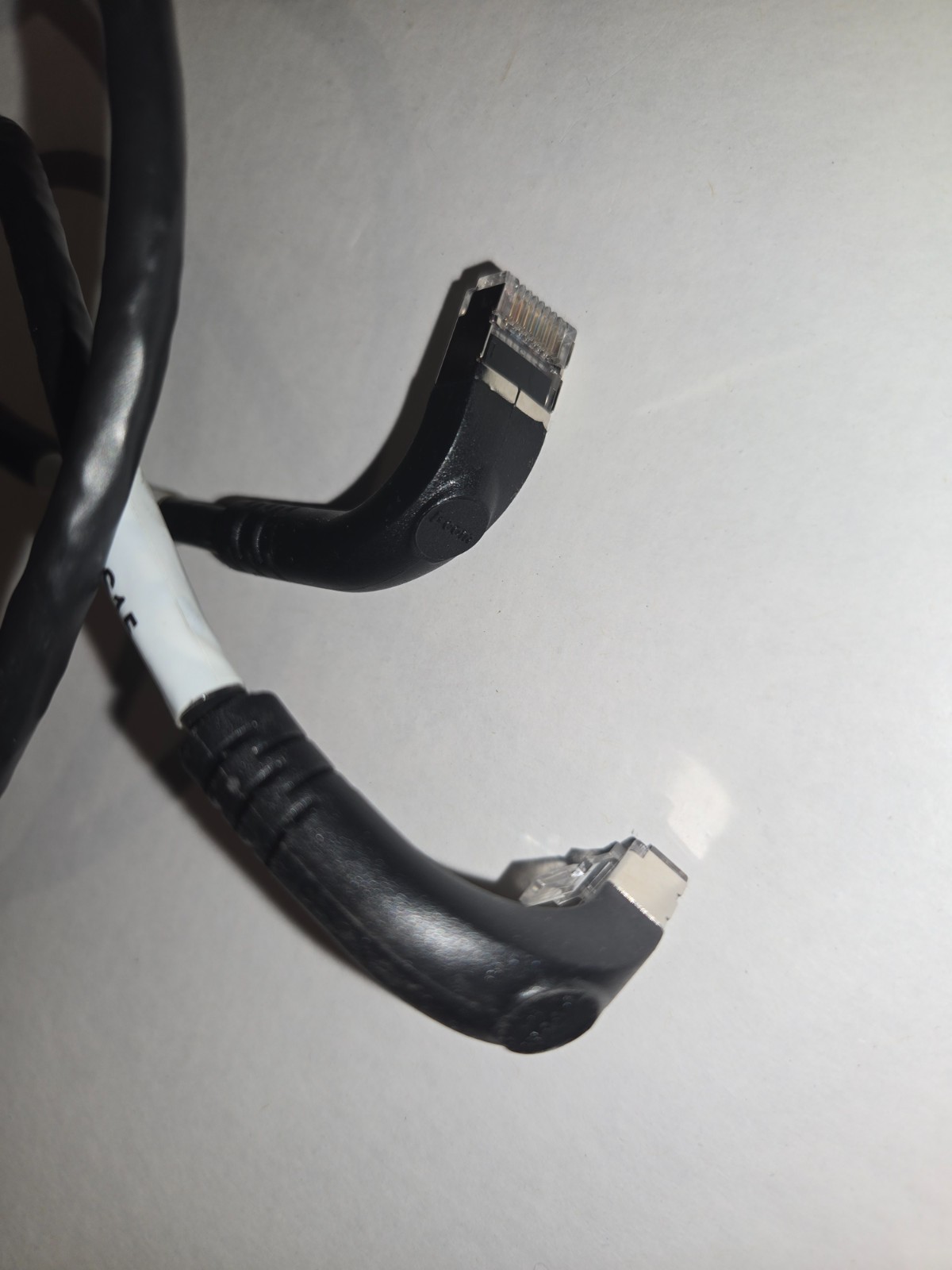 2 – L-Com TRD695SRA1BLK-2 Shielded Cat 6 Right Angle Patch Cable Black 2.0 ft