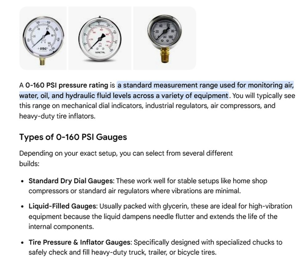 1 NEW UNBRANDED 0-160 PSI 2″ DIA PRESSURE GAUGE NNB ***MAKE OFFER***