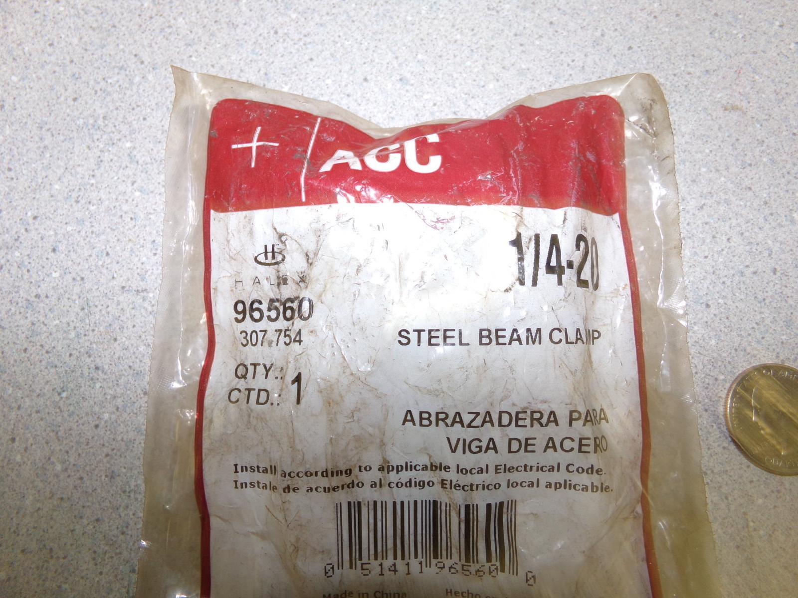 NEW ACC 96560 1/4-20 Steel Beam Clamp *FREE SHIPPING*