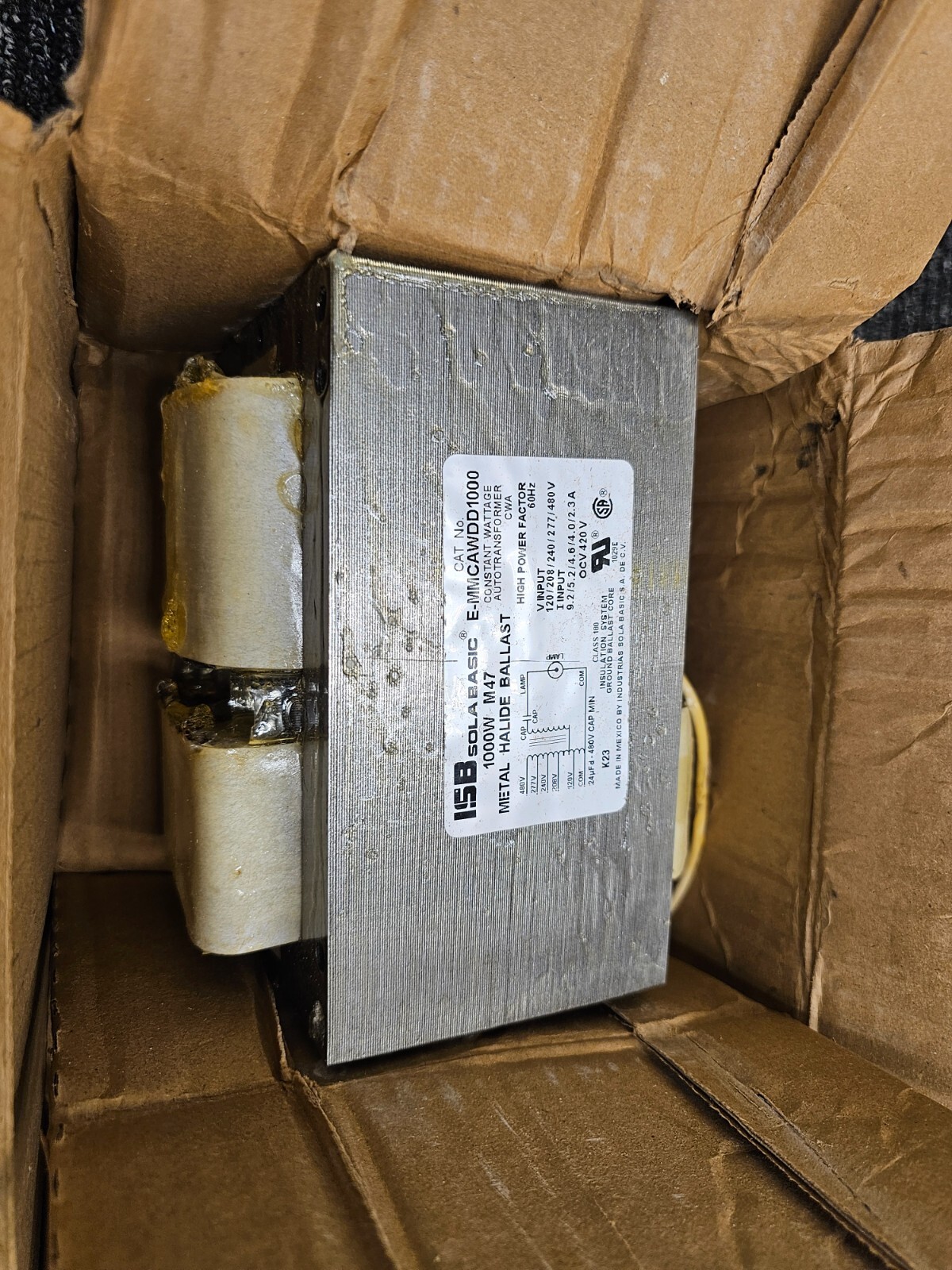 ISB Sola Basic E-MMCAWDD1000 1000W Metal Halide Core Coil Ballast M47 MH Lamp
