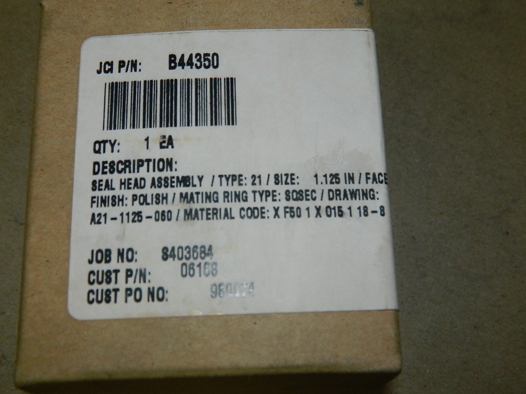 JOHN CRANE NEW B44350 Seal Assembly Head Type 21 size 1.125 LOT # 43