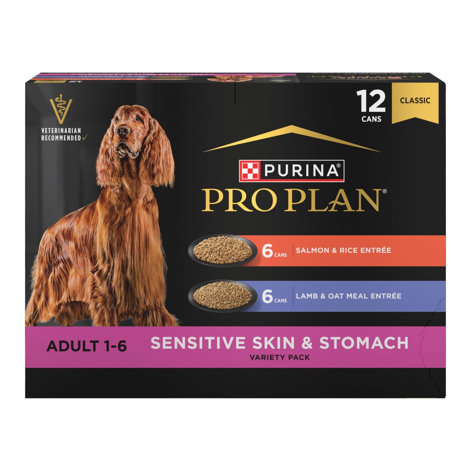 2 PACK Purina Pro Plan Sensitive Skin and Stomach Wet Dog Food,(Pack of 12) 13oz