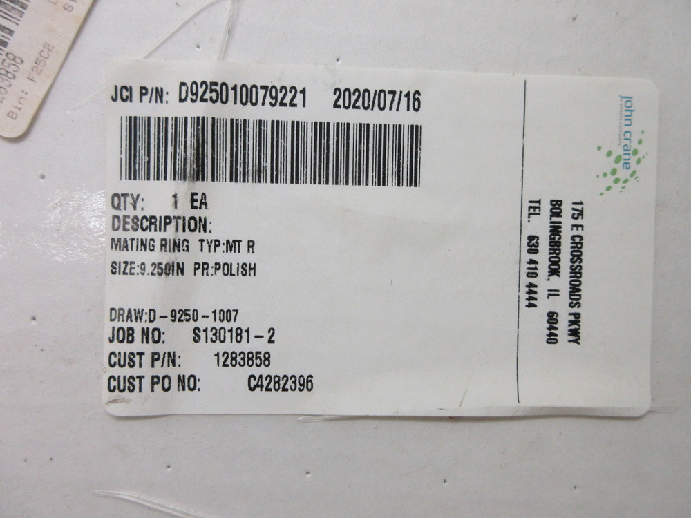 John Crane D-9250-1007-9221 Mating Ring D925010079221 9.250″ ID