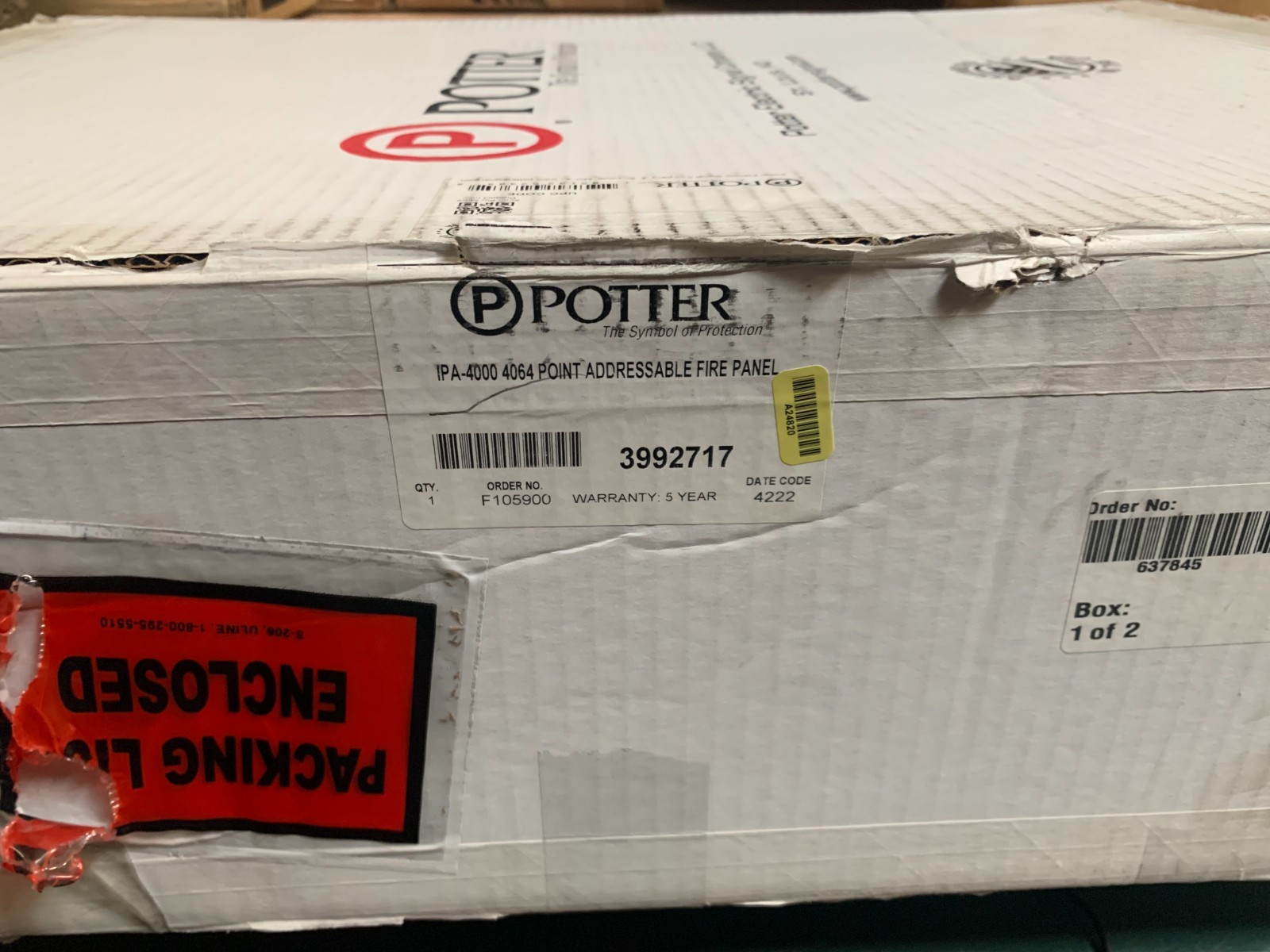 Potter IPA-4000 4064 POINT ADDRESSABLE FIRE PANEL