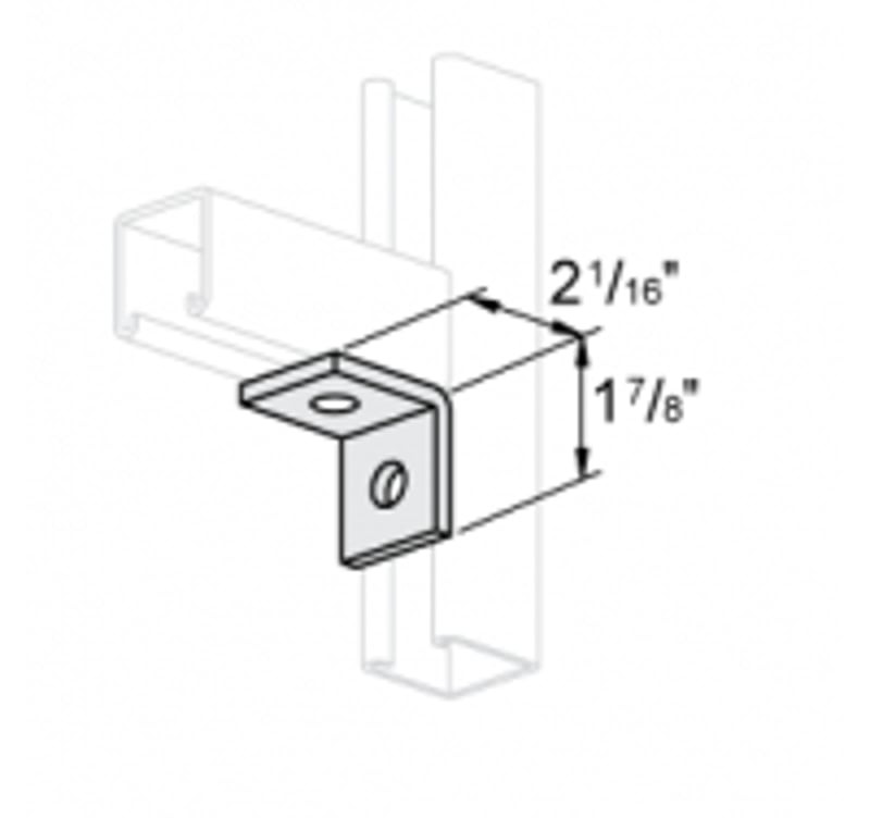 MULTIPLE 4641S2 90D Corner Angle 2 Hole SS316 Conduit Strut Support