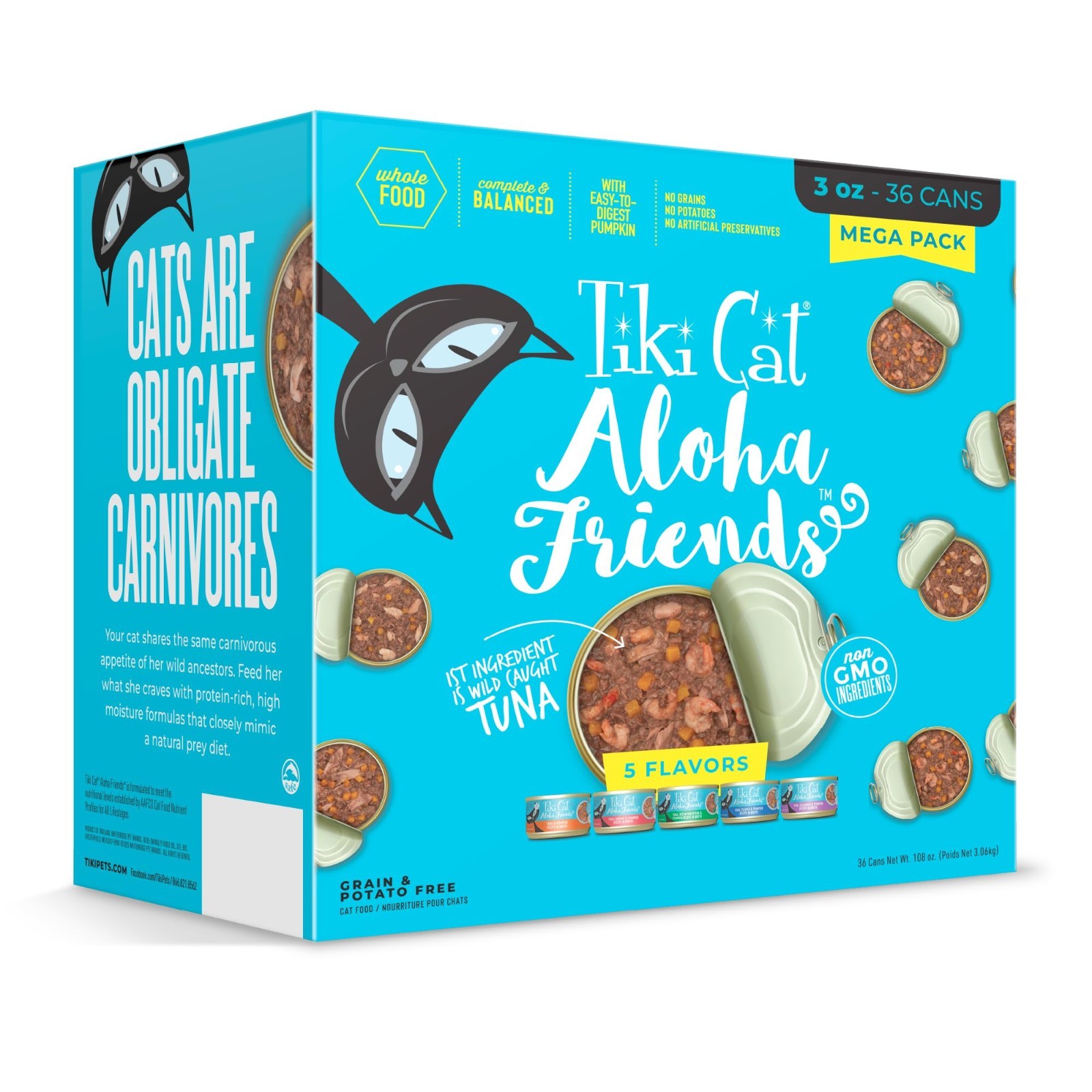 Tiki Cat Aloha Friends Wet Cat Food, Tuna Favorites, Mega Pack, 3 oz. Can (36 Ct