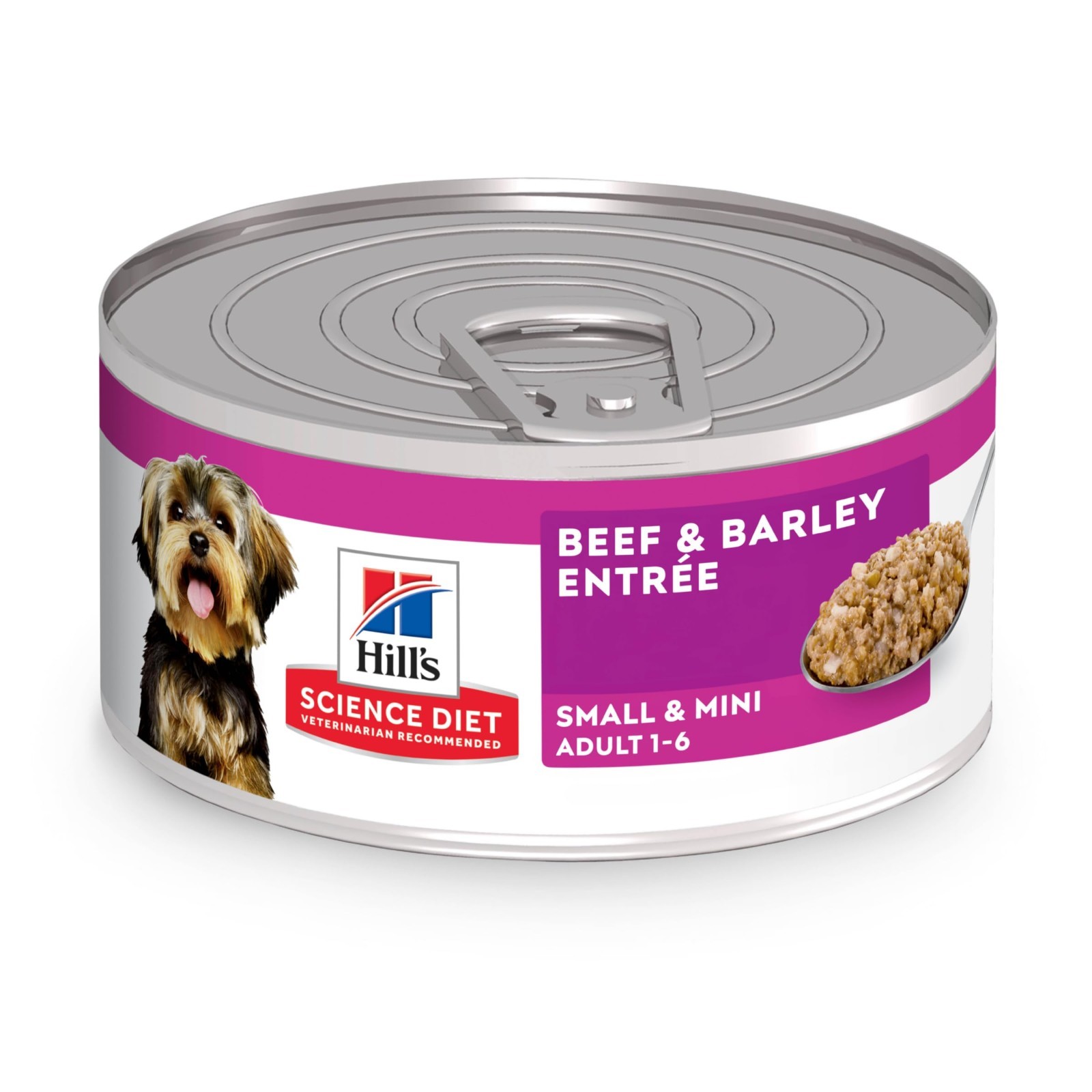 Hill’s Science Diet Small & Mini, Adult 1-6, Beef & Barley Loaf, (24) 5.8 oz Can