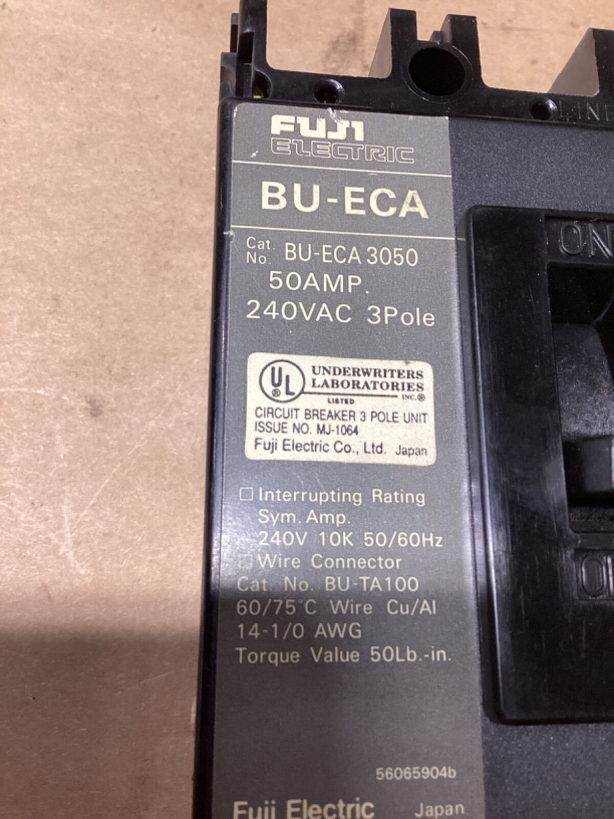 FUJI BU-ECA3050 3 POLE 50 AMP CIRCUIT BREAKER #111G70PR7