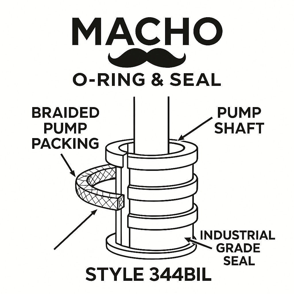 Style 344BIL Teflon Mechanical Pump & Valve Packing, 1/2″ SQUARE 10 FOOT LENGTH