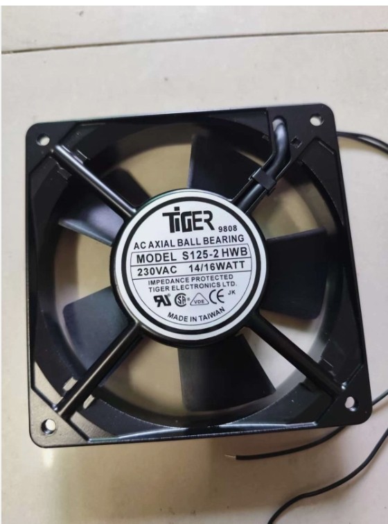 1 PCS TIGER Fan S125-2 HWB AC 230V 14/16W 12025 12CM 2 Wire Aluminum frame