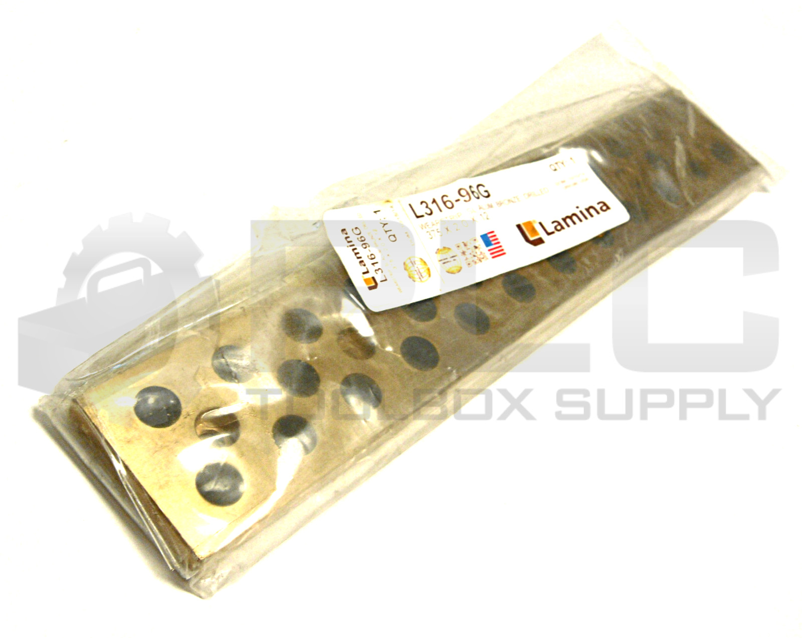 NEW SEALED LAMINA L316-96G WEARSTRIP ALUMINUM BRONZE DRILLED .375 X 2.0 X 12