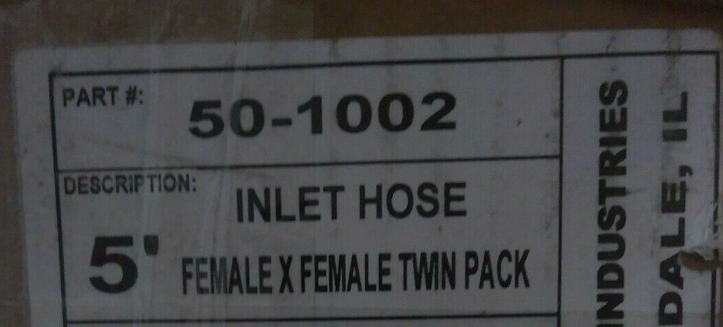 NEW Dupage 50-1002 – Twin Pack – 5′ – FemalexFemale – Inlet Hose