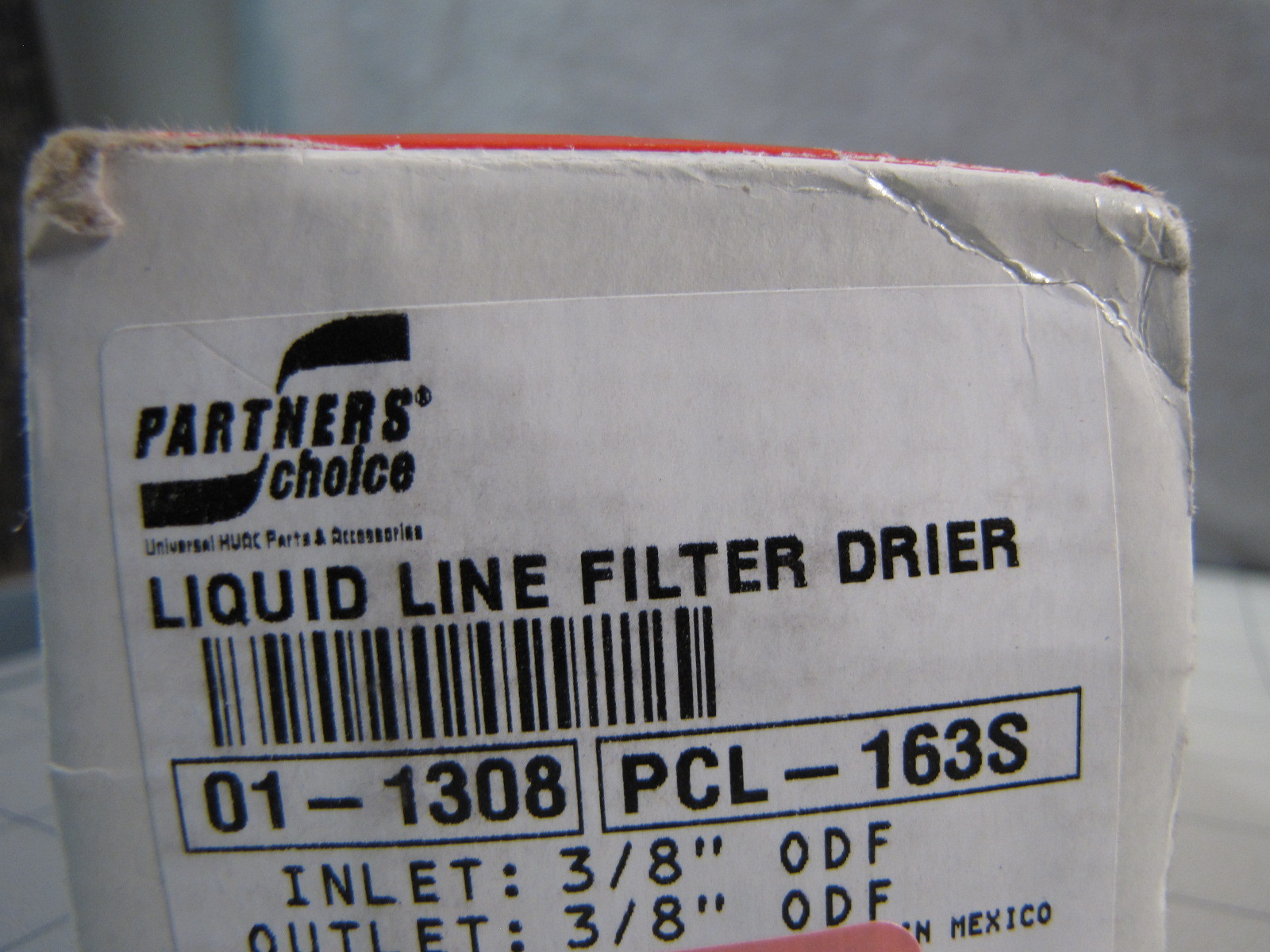Partners Liquid Line Filter Drier Inlet / Outlet 3/8″ ODF PCL-163S / 01-1308 NEW