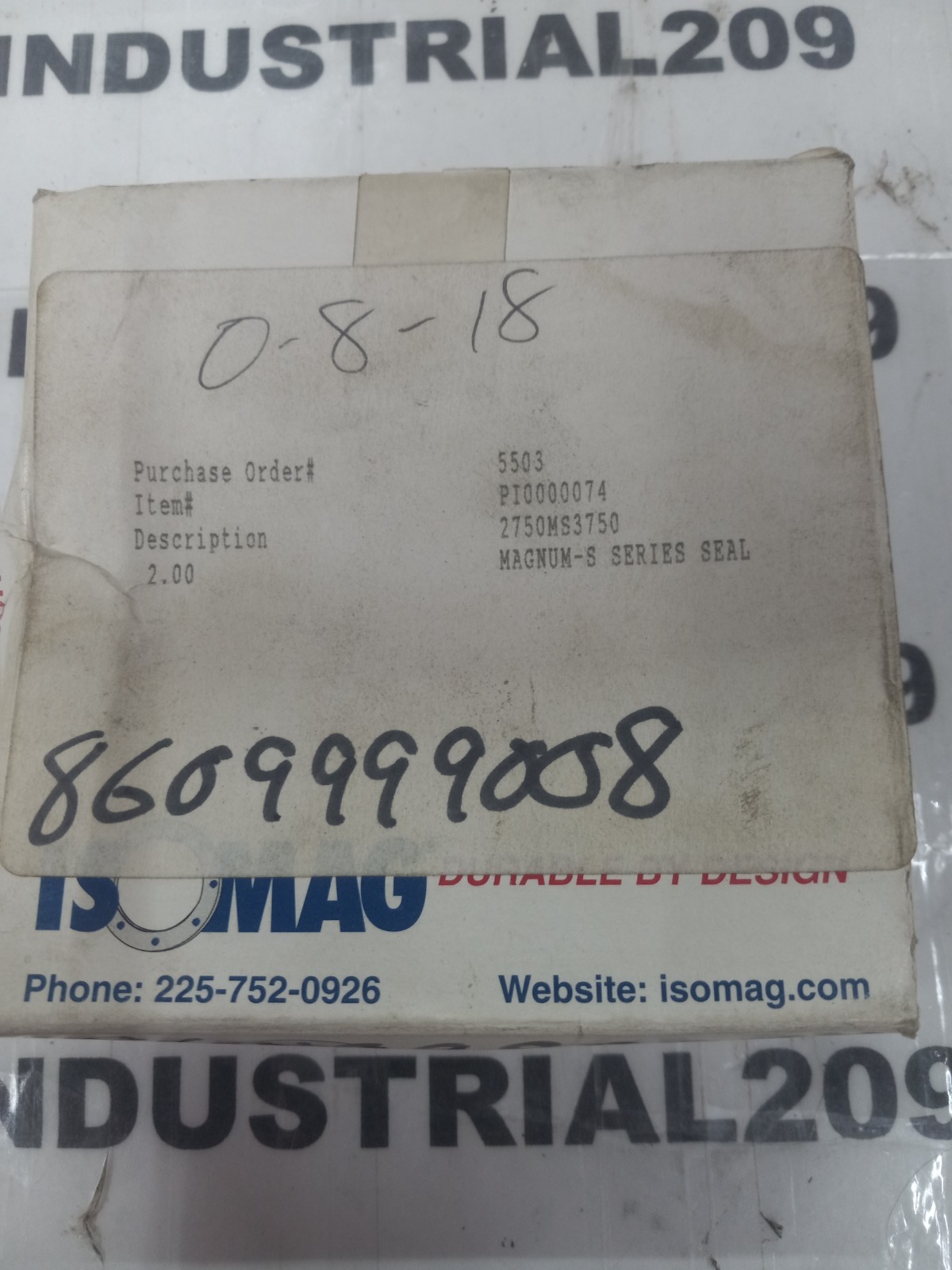 ISOMAG MAGNUM-S SERIES SEAL 2750MS3750