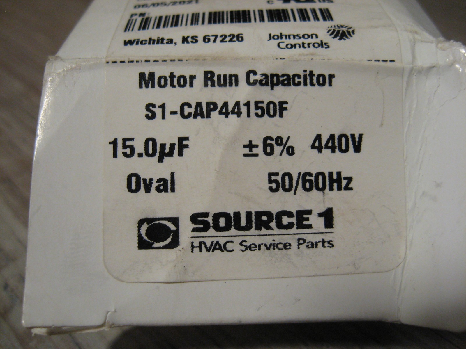 NEW York S1-CAP44150F Oval Run Capacitor 15 MFD 440V 60Hz