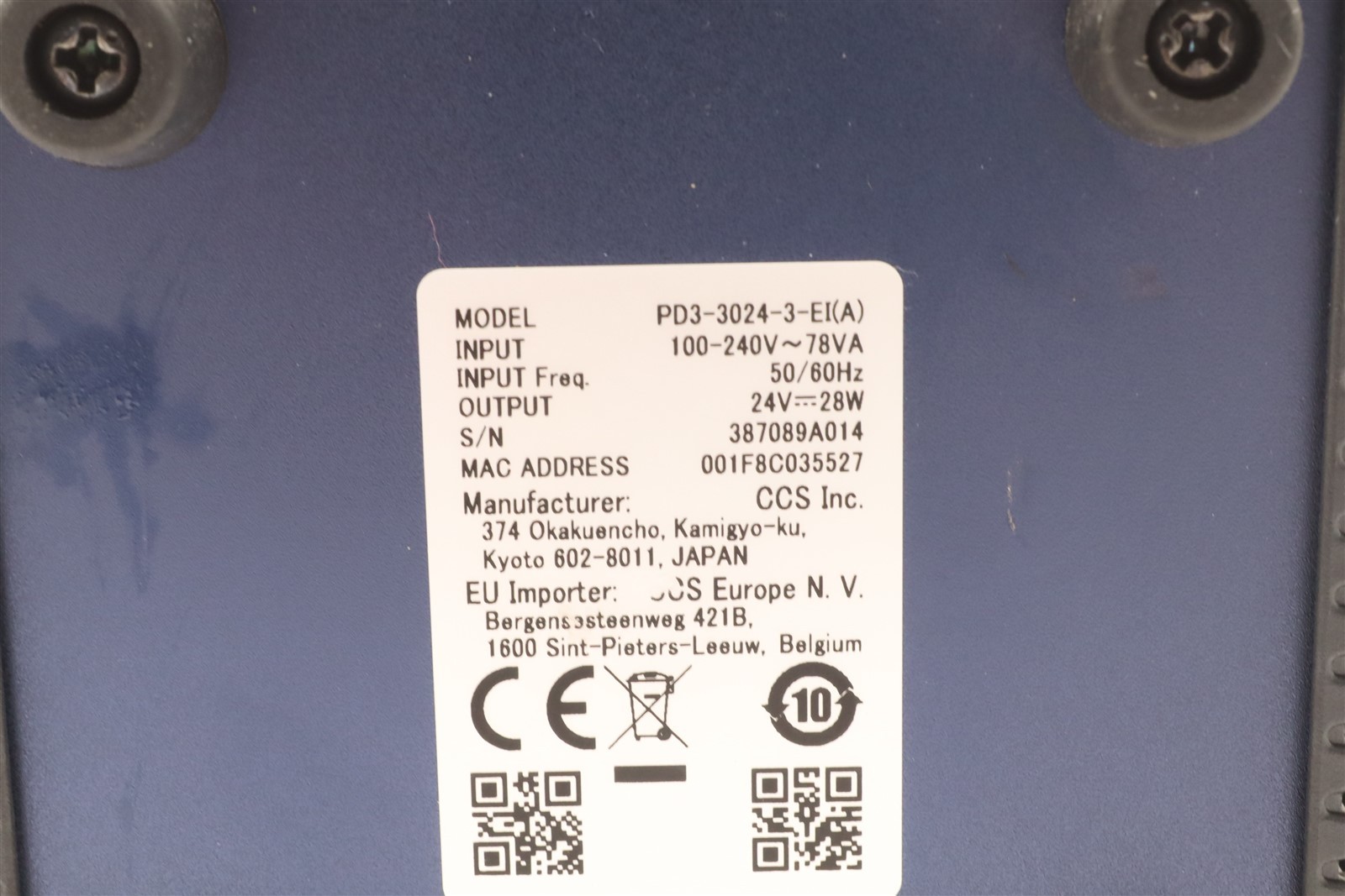 CCS LED LIGHT CONTROL POWER SUPPLY UNIT 3 CH 24 VDC 28W PD3-3024-3-EI(A)
