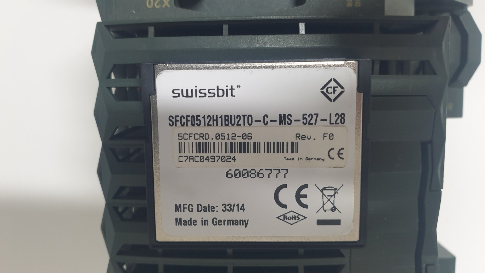 B&R X20 CP1486 PLC CPU Module with Swissbit CompactFlash Card