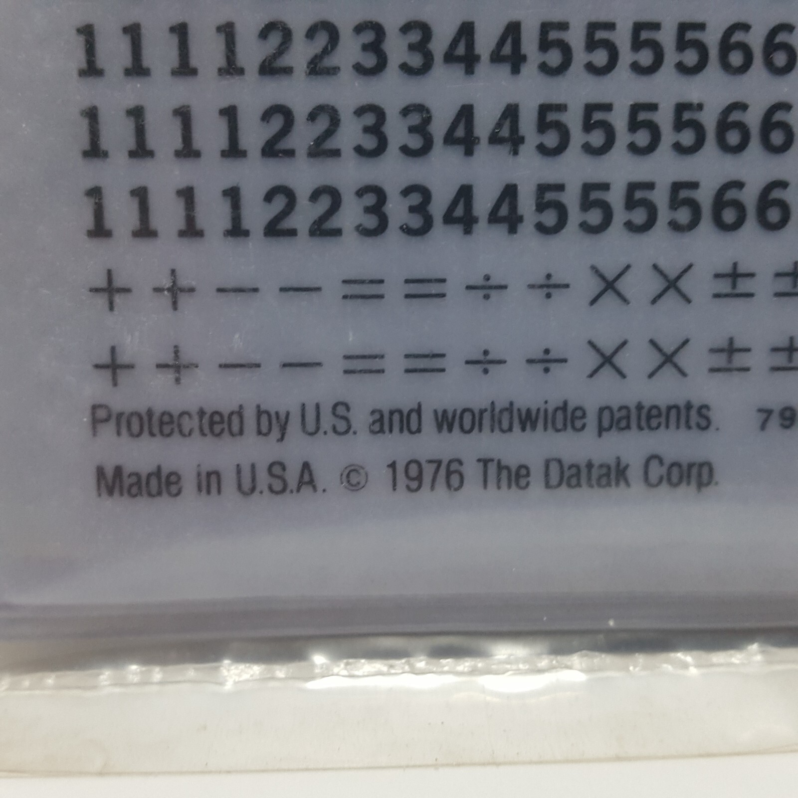 NOS Vintage DATAK 12 Pack 1/8″ BLACK NUMERALS Dry Transfer Sheets 9621 USA Made