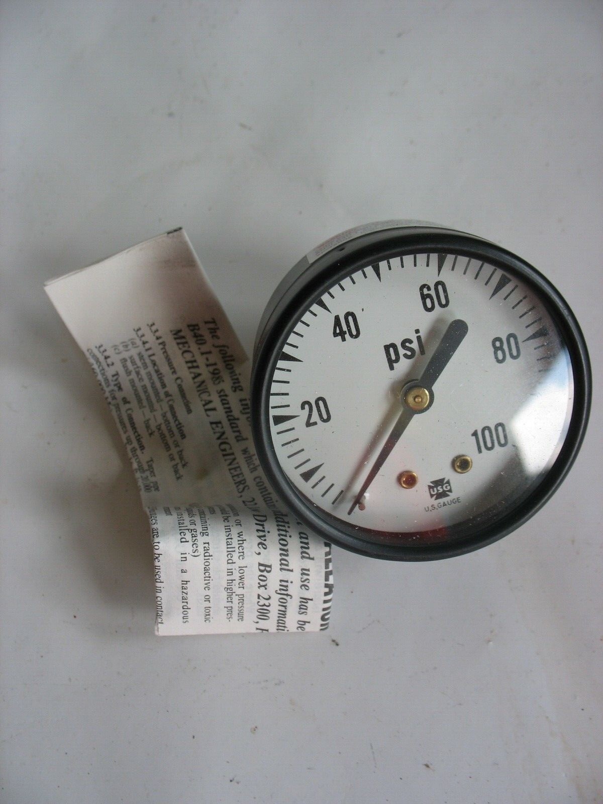 New Made in USA Ametek USG Gauge P500 0-100 PSI 2″ Face 1/4″ NPT Back mount