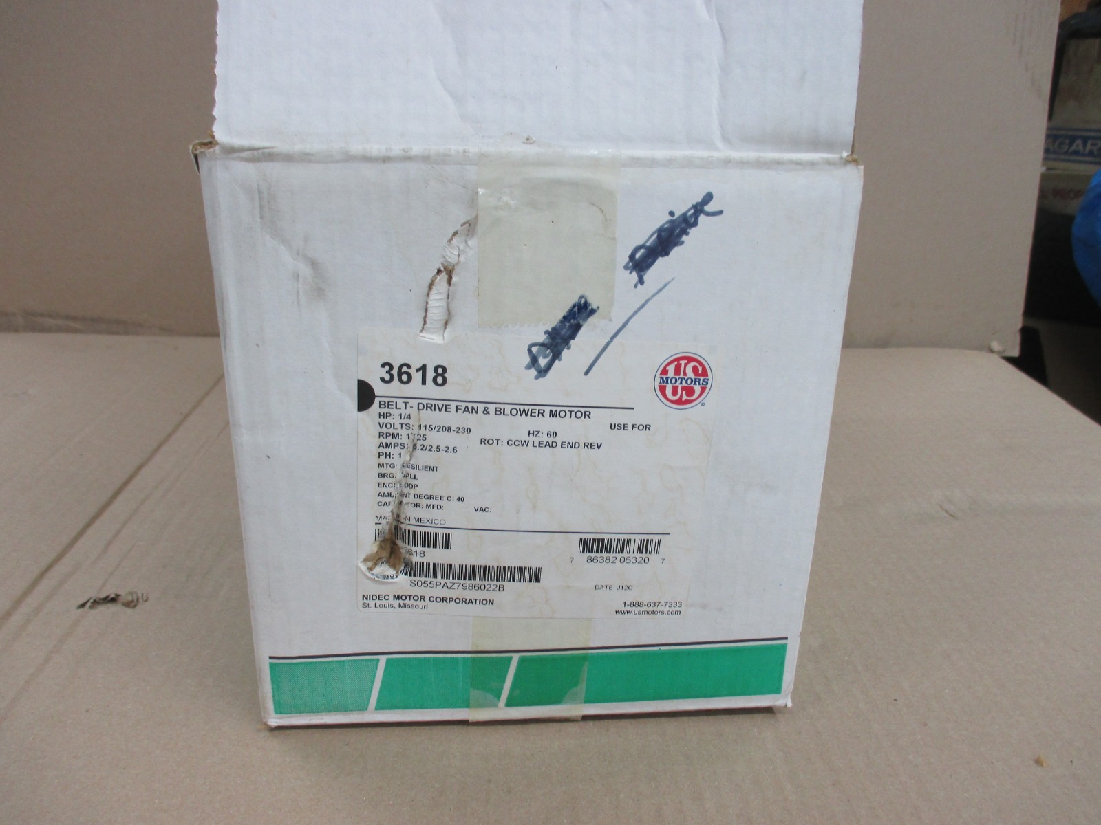S55CXPAZ-7986 US MOTOR 3618 ELECTRIC MOTOR 1/4HP NEW