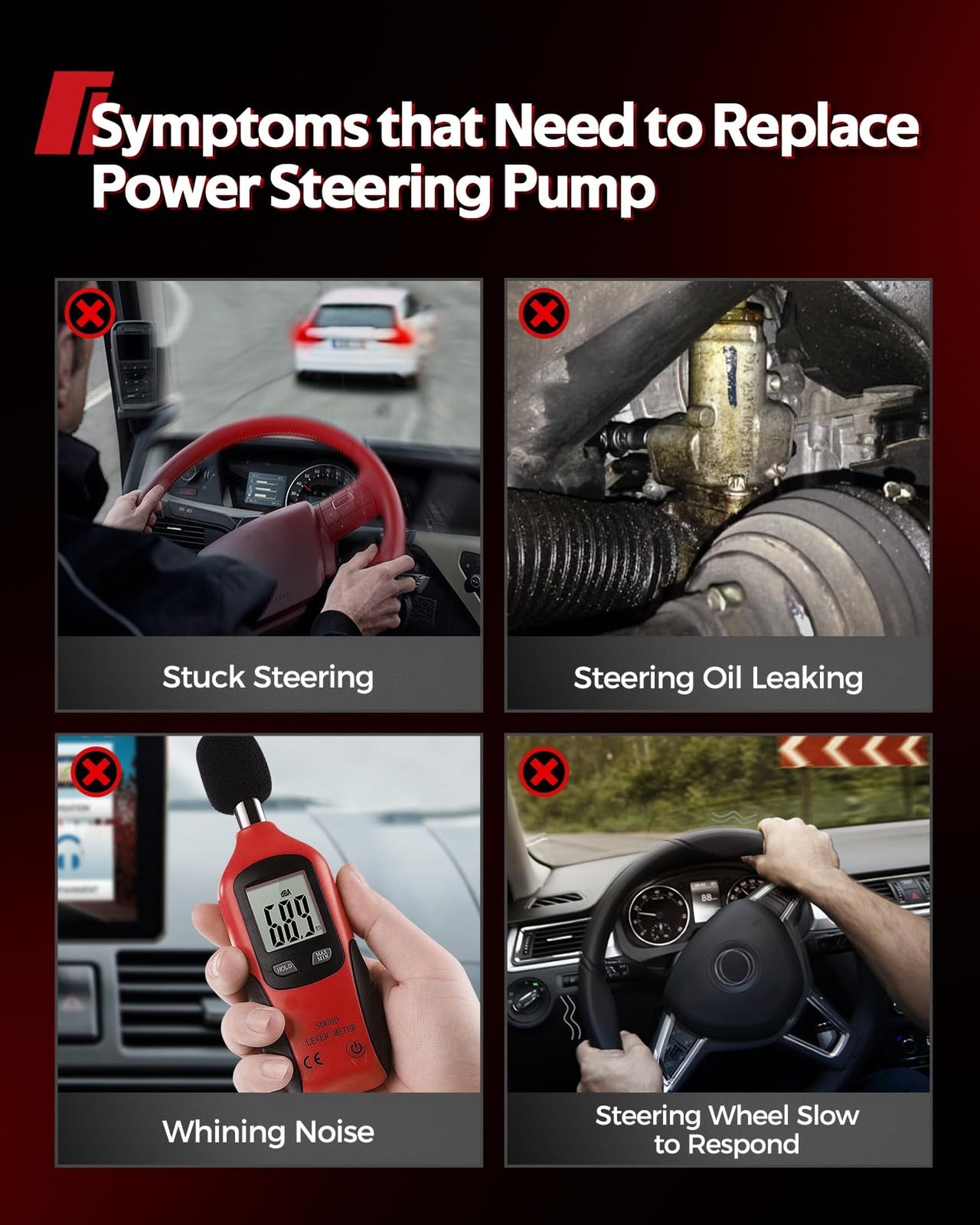 Torchbeam Power Steering Pump with Reservoir Compatible with 1990-1996 F150; …