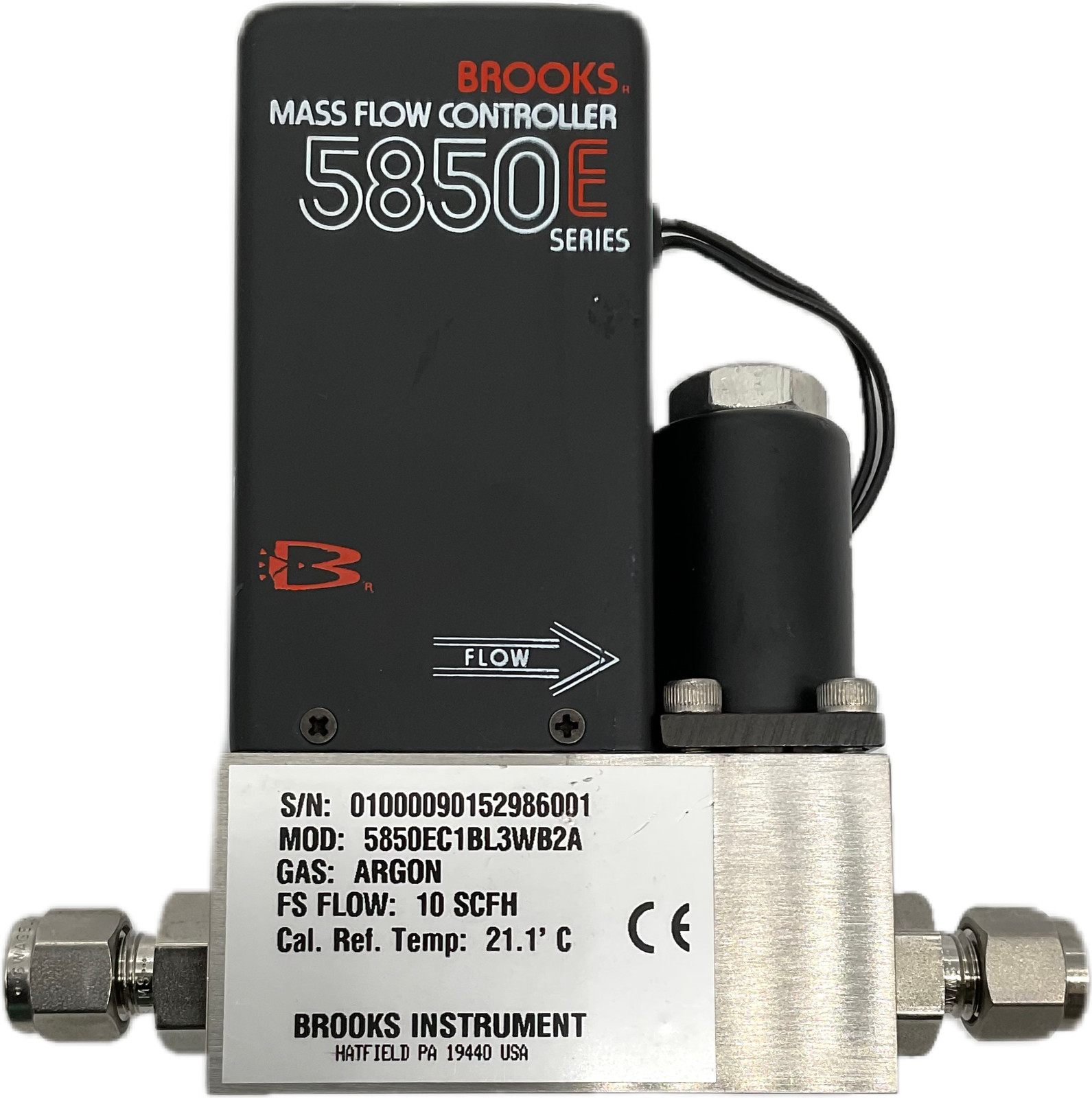 Brooks Instruments 5850E Mass Flow Controller Argon 10 SCFH