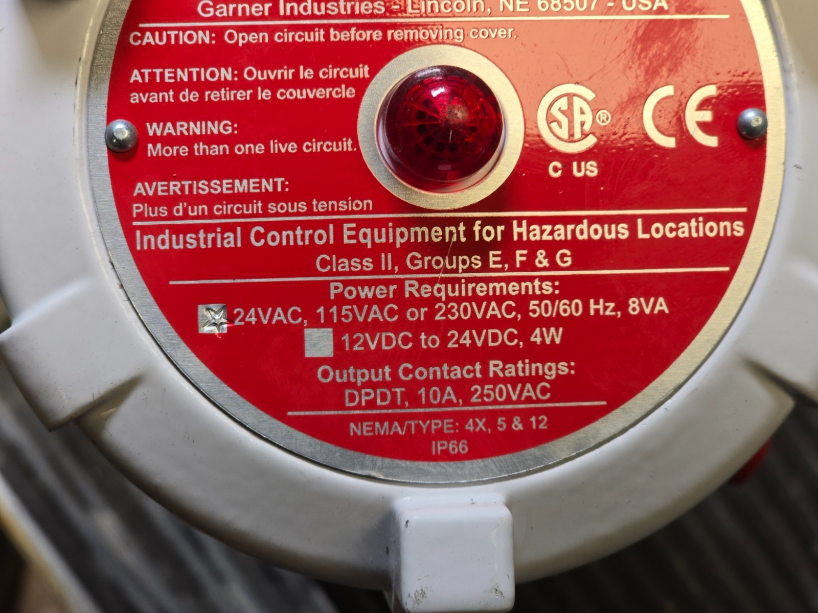 Bin Master MAXIMA+ Fail-Safe Rotary Level Indicator 24Vac, 115Vac or 230Vac