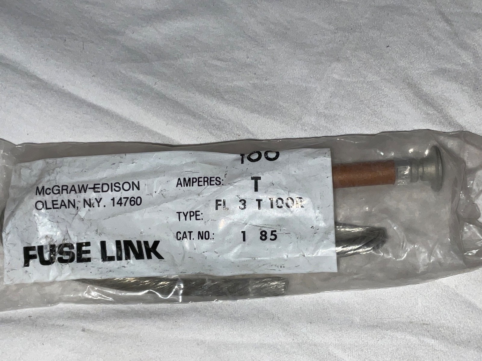 Lot Of 3 MCGRAW-EDISON FL3T100R FUSE-LINK TYPE T 100 AMPNew