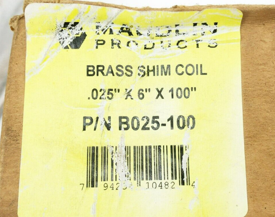 New Maudlin B025-100 Brass Shim Coil .025″ x 6″ x 100″