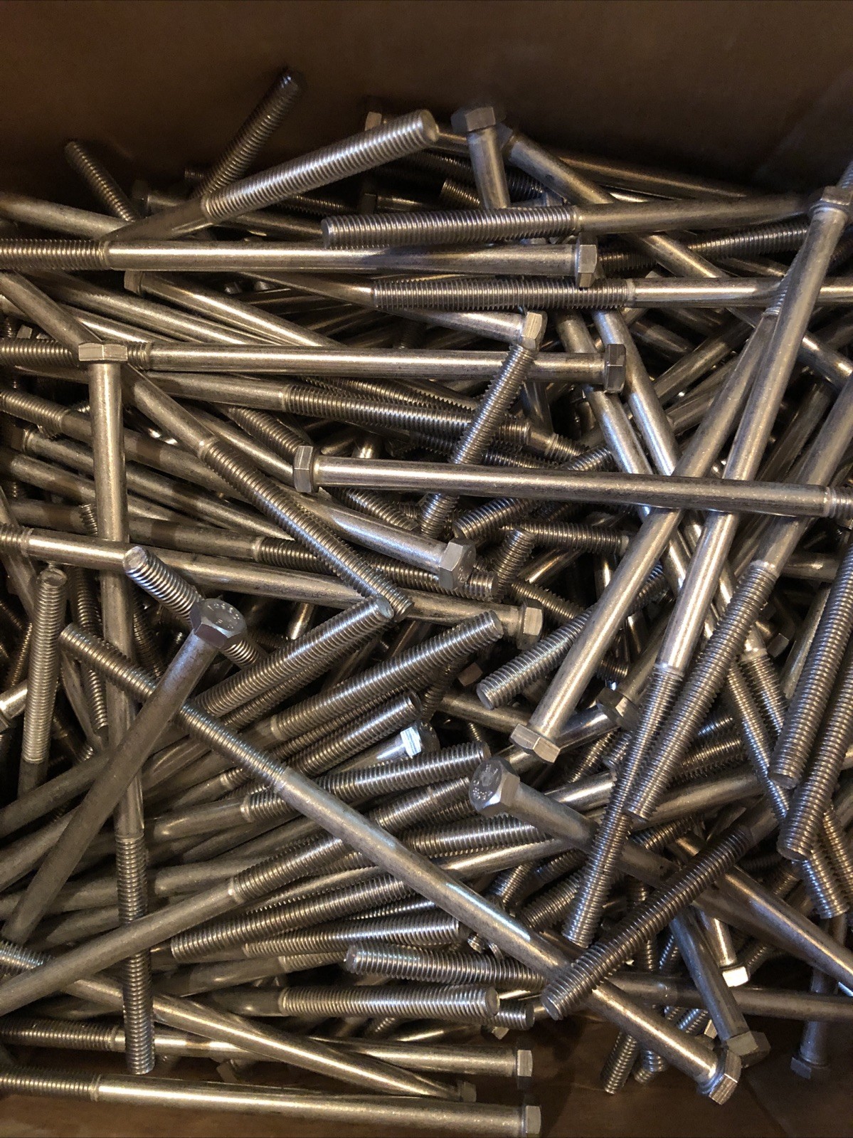 Lot 100 3/8-16 X 9” Length Stainless Steel Hex Head Bolts F593C
