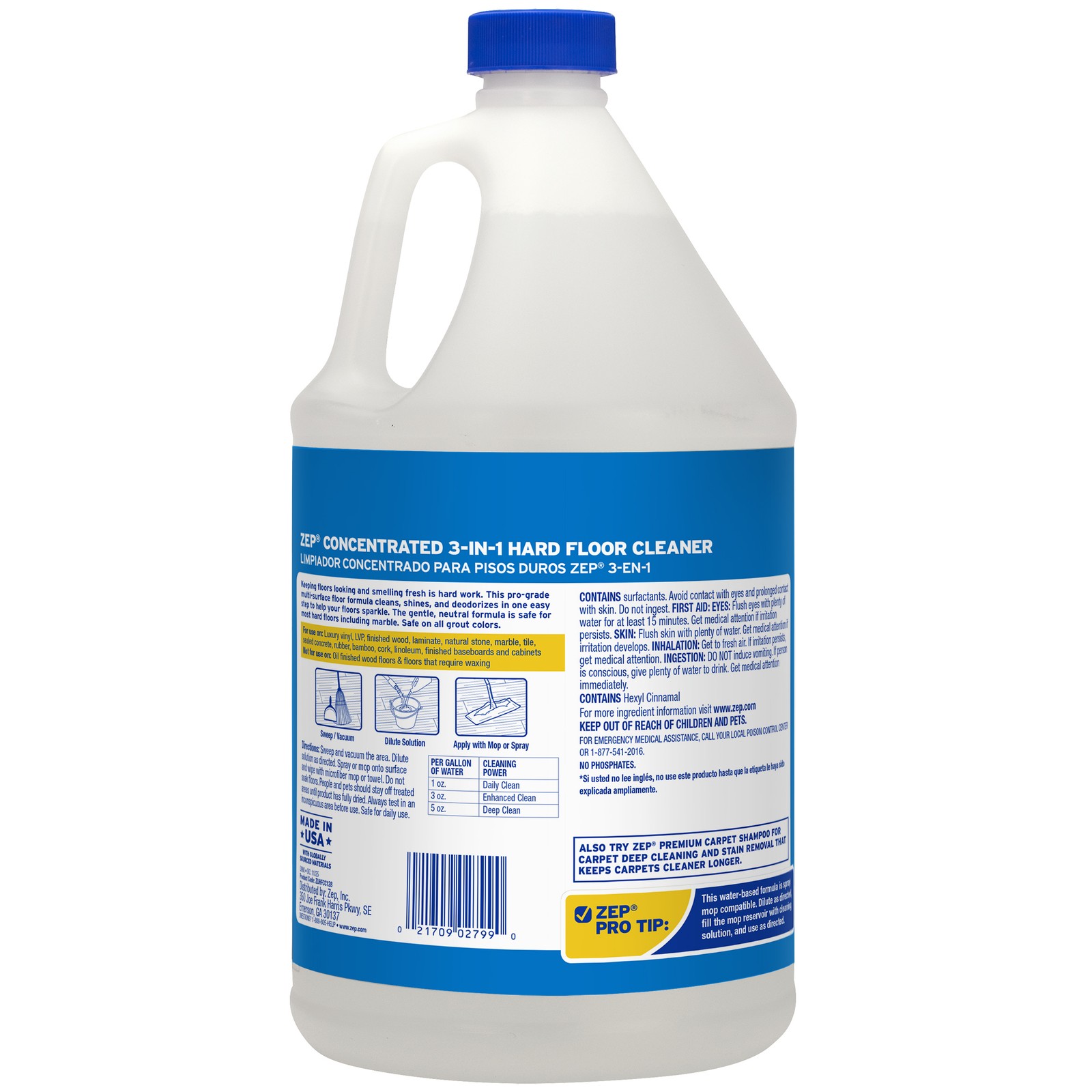 Zep 3-in-1 Hard Floor Cleaner – 1 Gallon