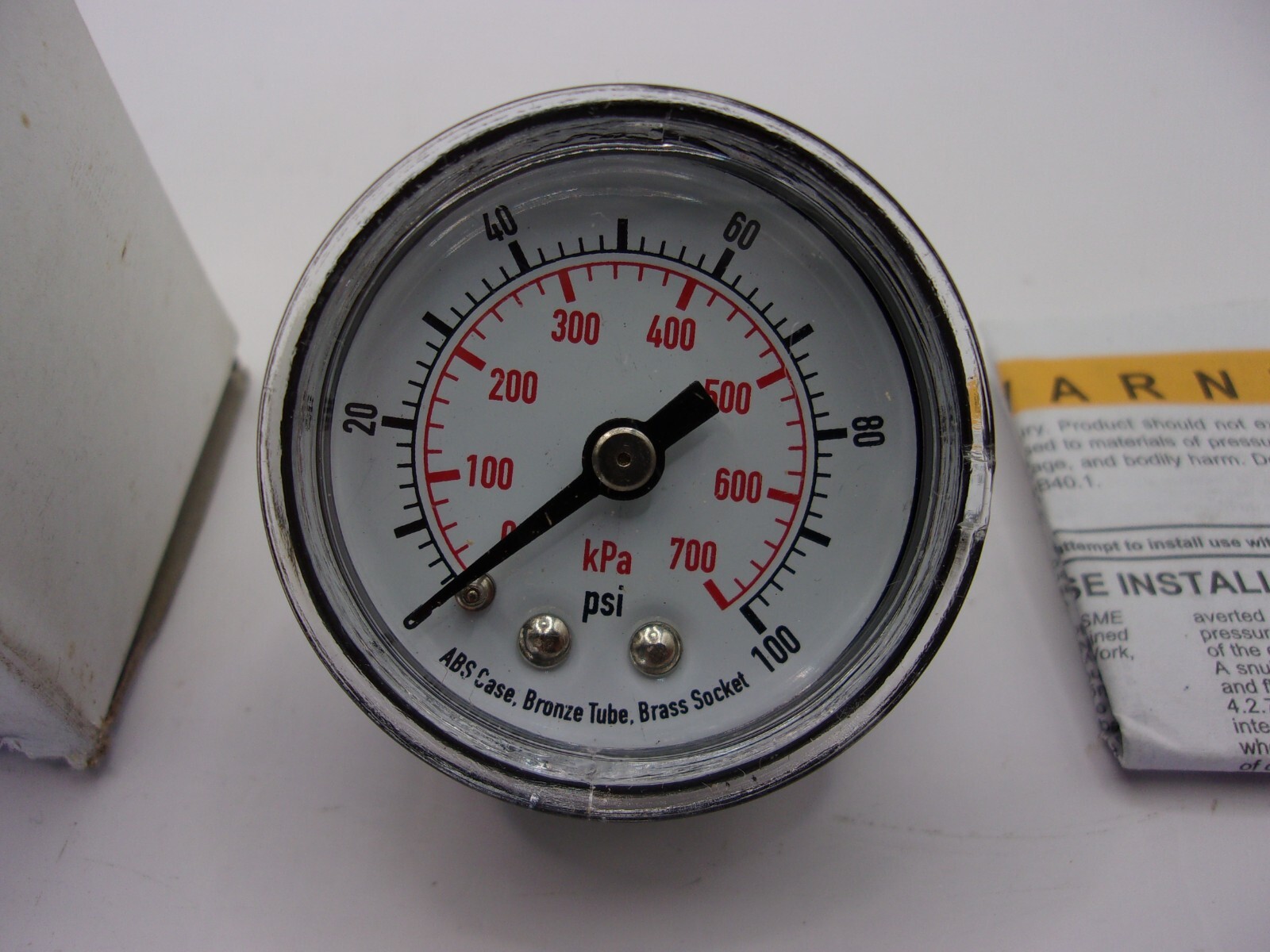 Grainger 4FLZ7A Commercial Pressure Gauge: 0 to 100 psi, 1112A