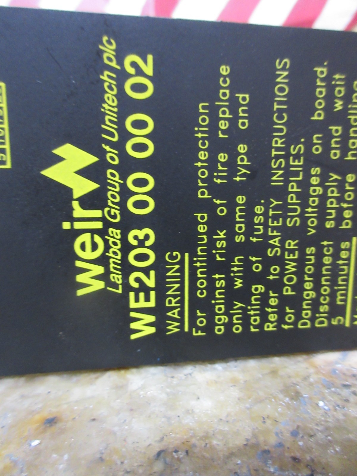 *SPECIAL PRICE* LAMBDA POWER SUPPLY WEIR WE203 00 00 02 RV151 RV150 4 MO WARANTY