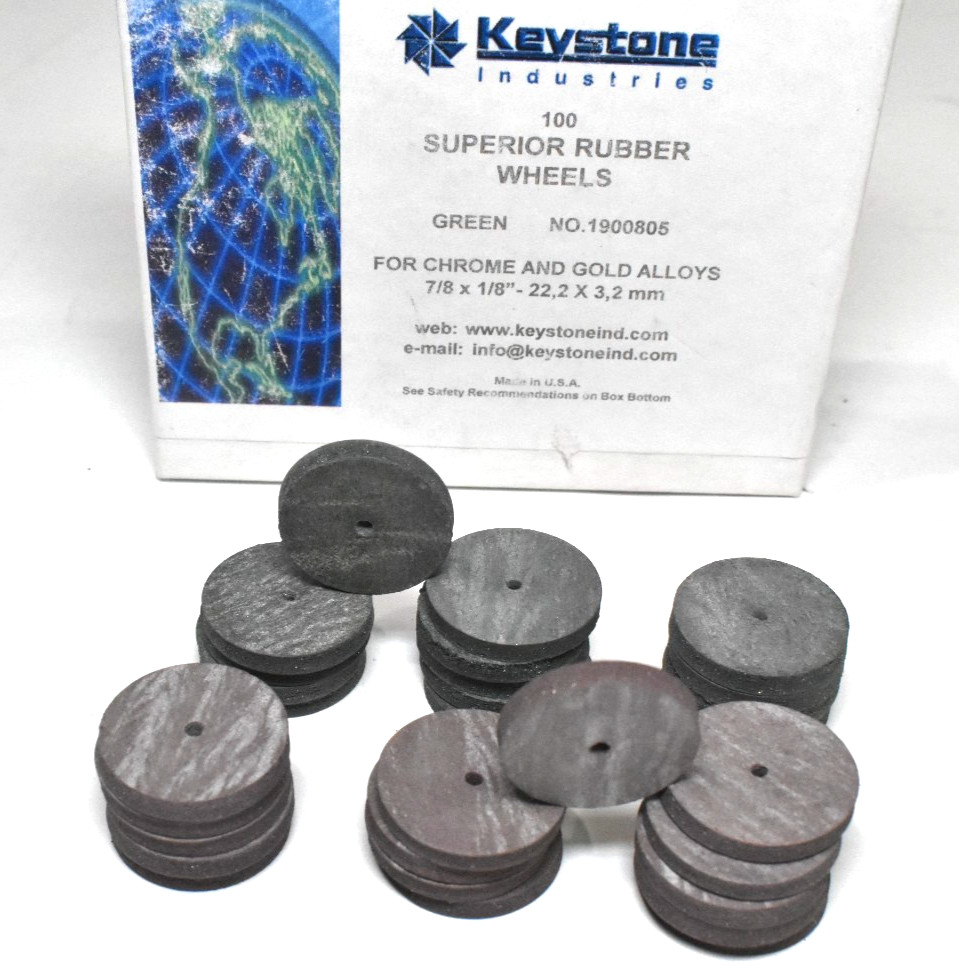 (30) Keystone SUPERIOR RUBBER Polishing Abrasive Wheels 7/8″ Jewelry GOLD ALLOYS